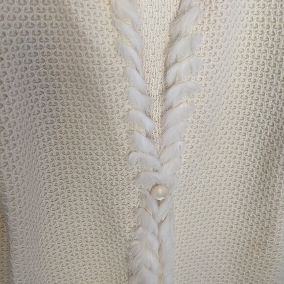Jones New York Signature Cream Cardigan Sweater One Button Size Petite M Medium - Picture 3 of 11